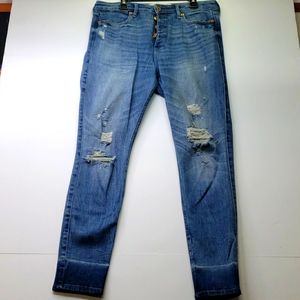 Abercrombie & Fitch High Rise Button Fly Super Skinny Ankle Jeans Size 6R
